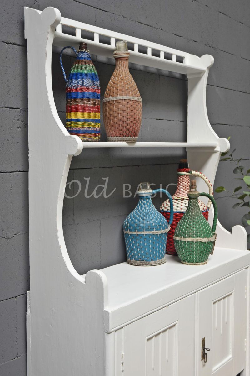 Detail van Wandrek, wit, materiaal hout